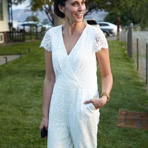 J. Crew Other - J crew lace ivory jumpsuit bridal 00